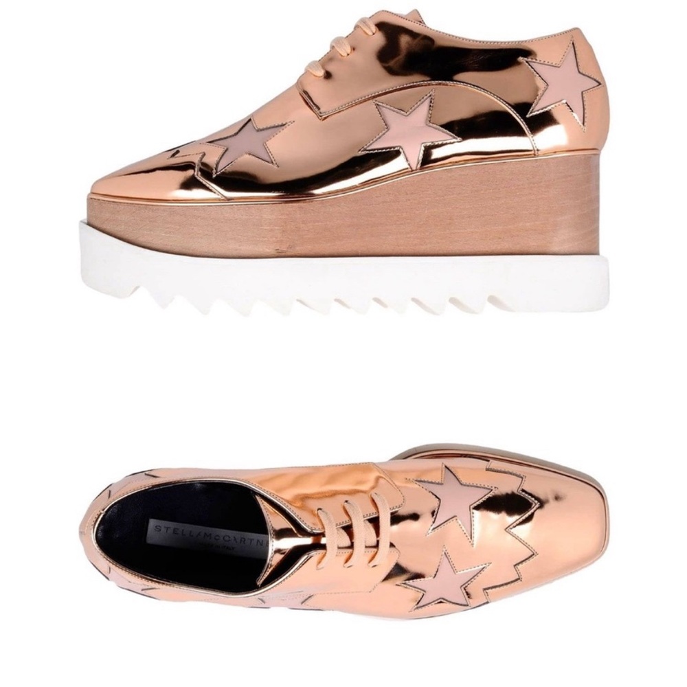 NWT Stella McCartney Elyse platform shoes size 7 rose gold